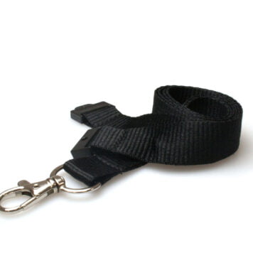 20mm Lanyard with Safety Breakaway & Trigger Clip (Black)
