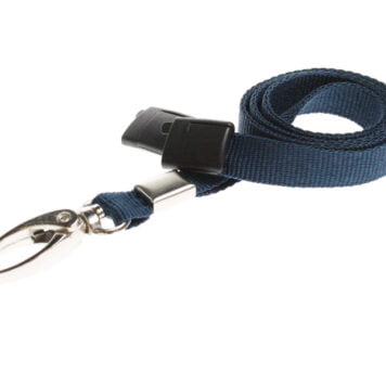 Dark Blue Lanyard 10mm with Safety Breakaway & Metal Lobster Clip