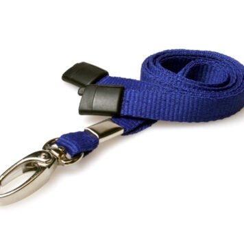 Navy Blue Lanyard 10mm with Safety Breakaway & Metal Lobster Clip