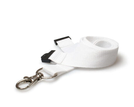 20mm Lanyard with Safety Breakaway & Trigger Clip (White)