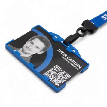 15mm Blue Staff Lanyards with Breakaway & Plastic Clip