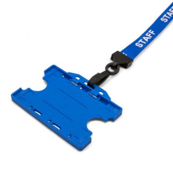 15mm Blue Staff Lanyards with Breakaway & Plastic Clip