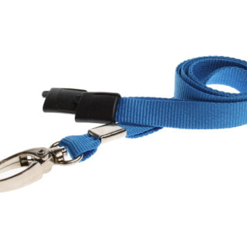 Light Blue Lanyard 10mm with Safety Breakaway & Metal Lobster Clip