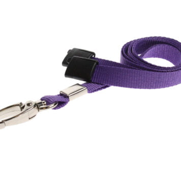 Purple Lanyard 10mm with Safety Breakaway & Metal Lobster Clip