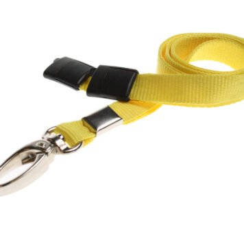 Yellow Lanyard 10mm with Safety Breakaway & Metal Lobster Clip