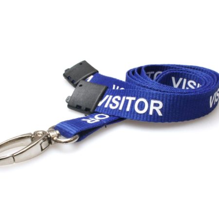 Visitor Lanyard Royal Blue 15mm with Metal Lobster Clip