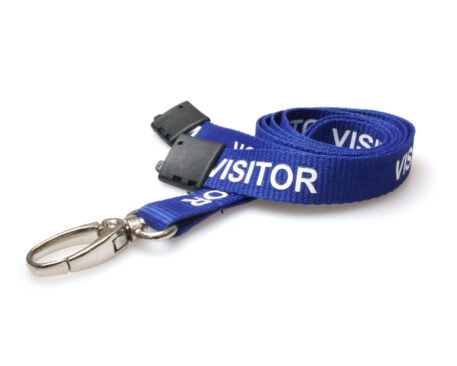 Visitor Lanyard Royal Blue 15mm with Metal Lobster Clip