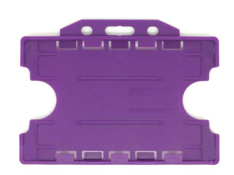 Double / Dual Sided Rigid Plastic ID Holders (Horizontal / Landscape) (Purple)