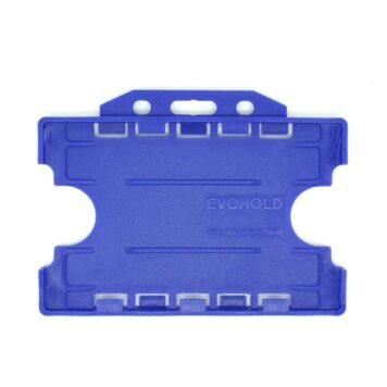 Double / Dual Sided Rigid Plastic ID Holders (Horizontal / Landscape) (Navy Blue)