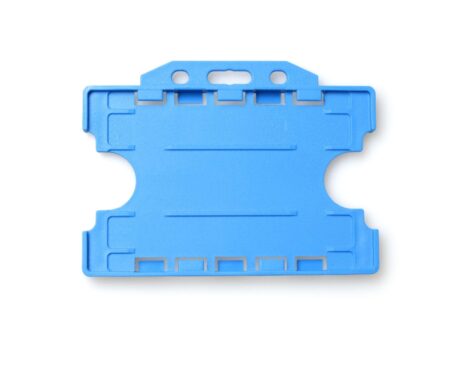 Double / Dual Sided Rigid Plastic ID Holders (Horizontal / Landscape) (Light Blue)