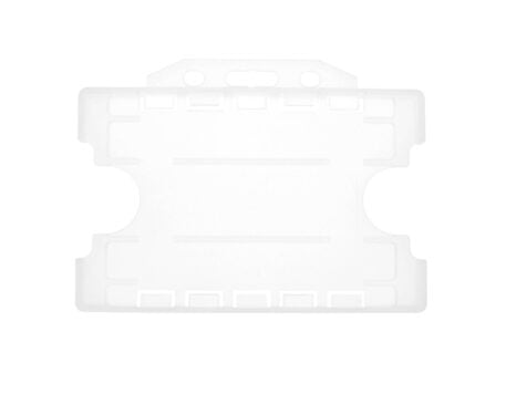 Double / Dual Sided Rigid Plastic ID Holders (Horizontal / Landscape) (Clear)