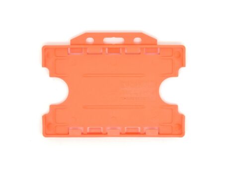 Double / Dual Sided Rigid Plastic ID Holders (Horizontal / Landscape) (Orange)