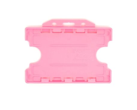 Double / Dual Sided Rigid Plastic ID Holders (Horizontal / Landscape) (Pink)