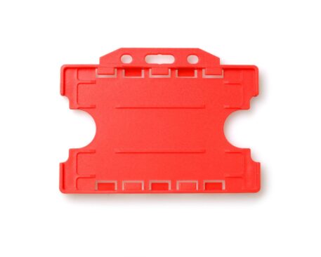 Double / Dual Sided Rigid Plastic ID Holders (Horizontal / Landscape) (Red)