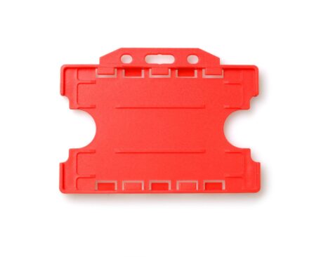 Double / Dual Sided Rigid Plastic ID Holders (Horizontal / Landscape) (Red)