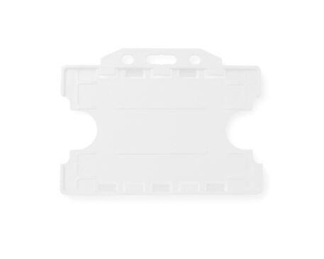 Double / Dual Sided Rigid Plastic ID Holders (Horizontal / Landscape) (White)