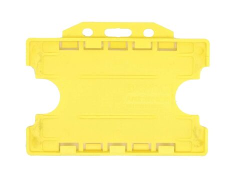 Double / Dual Sided Rigid Plastic ID Holders (Horizontal / Landscape) (Yellow)