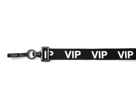 Black VIP Lanyard with Plastic J Clip