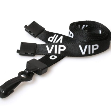 Black VIP Lanyard with Plastic J Clip