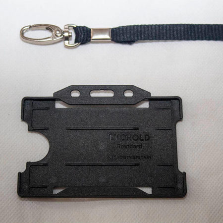 Black 10mm Lanyard with Single Sided Card Holder