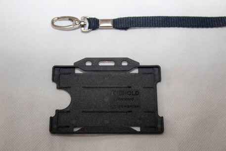 Black 10mm Lanyard with Single Sided Card Holder