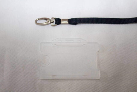 Black 10mm Lanyard with Clear Single Sided Card Holder