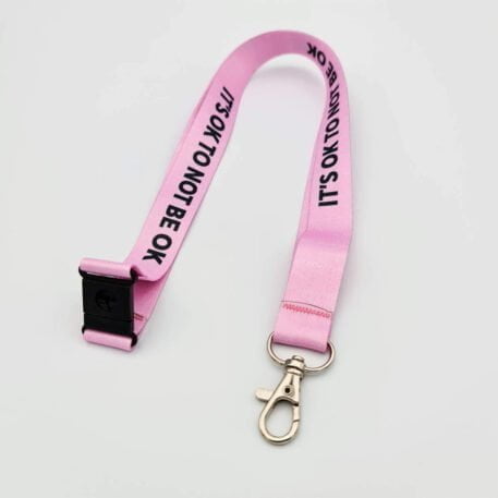 It's Okay to Not Be Okay 20mm Lanyard (Pink)