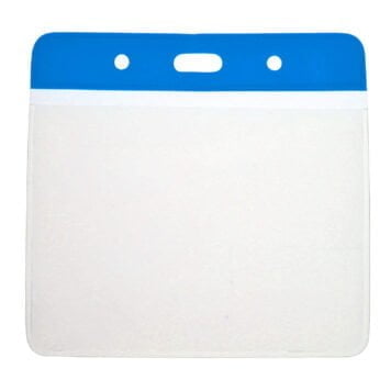 Blue Top Vinyl ID Card Holder - Landscape