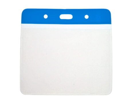 Blue Top Vinyl ID Card Holder - Landscape
