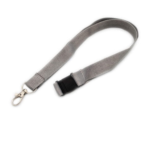 20mm Lanyard with Safety Breakaway & Trigger Clip (Grey)