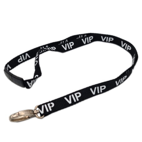 Black VIP Lanyard with Metal Clip