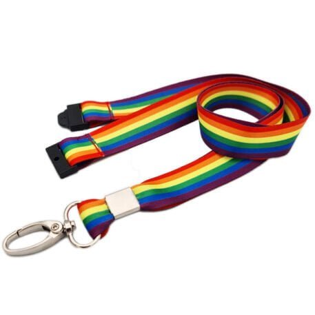 20mm Rainbow Lanyard with Metal Clip