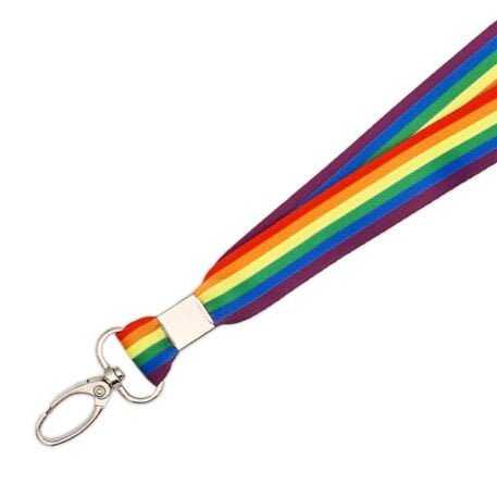 20mm Rainbow Lanyard with Metal Clip