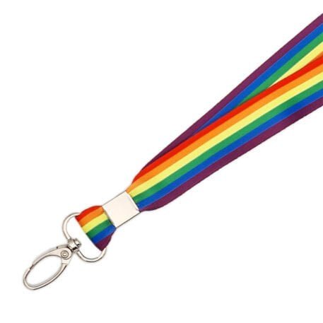 20mm Rainbow Lanyard with Metal Clip