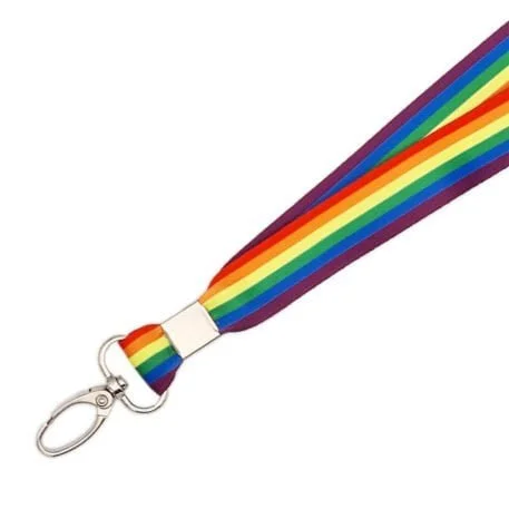 20mm Rainbow Lanyard with Metal Clip