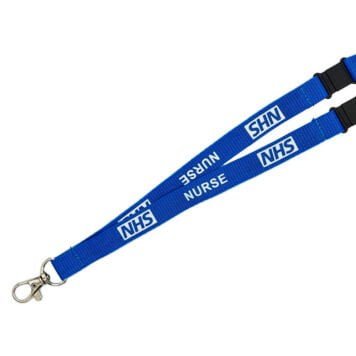 15mm NHS Nurse Lanyard with Double Breakaway and Metal Lobster Clip