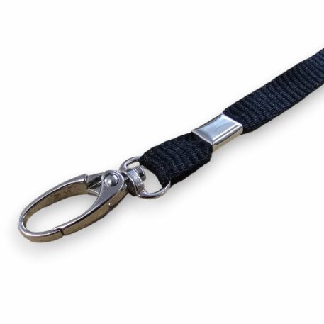 Black Lanyard 10mm with Safety Breakaway & Metal Lobster Clip