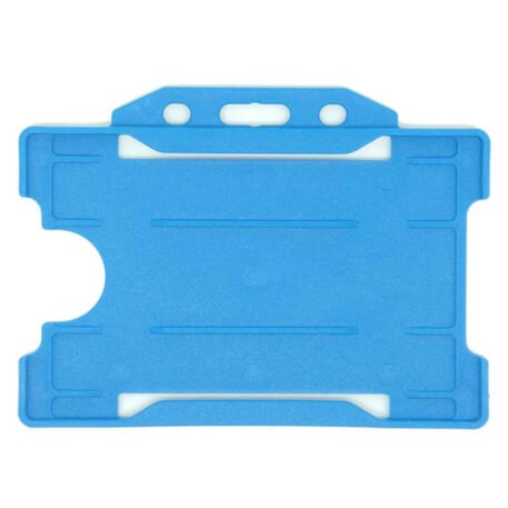 Light Blue ID Card Holder Single-Sided Rigid Plastic (Horizontal / Landscape)