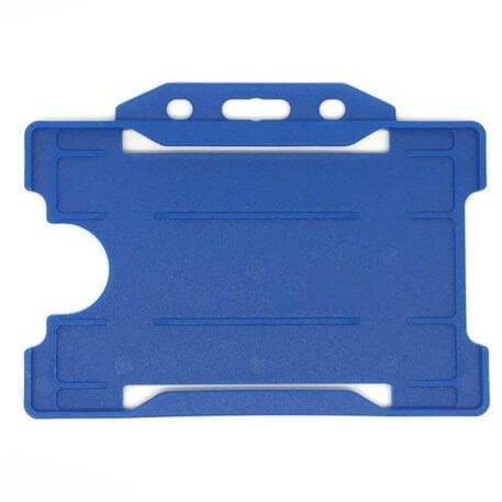 Royal Blue ID Card Holder Single-Sided Rigid Plastic (Horizontal / Landscape)