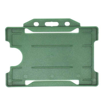 Dark Green ID Card Holder Single-Sided Rigid Plastic (Horizontal / Landscape)