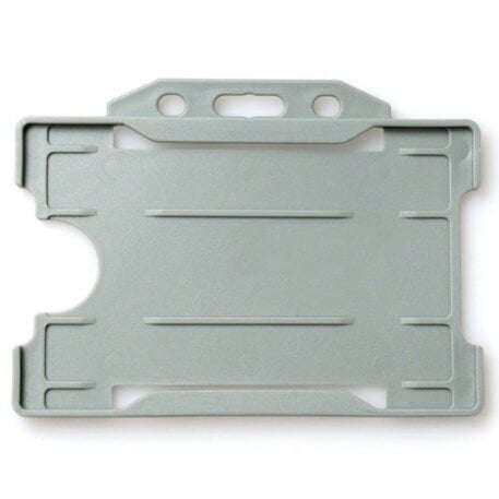 Grey ID Card Holder Single-Sided Rigid Plastic (Horizontal / Landscape)