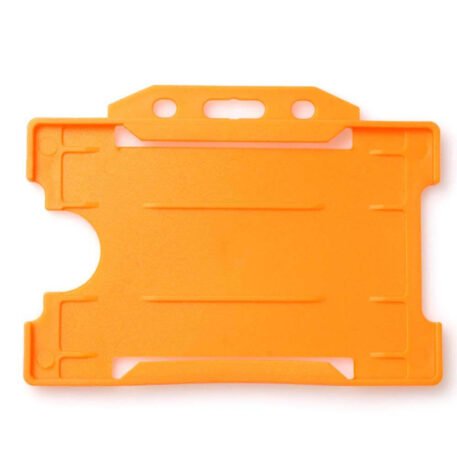 Orange ID Card Holder Single-Sided Rigid Plastic (Horizontal / Landscape)