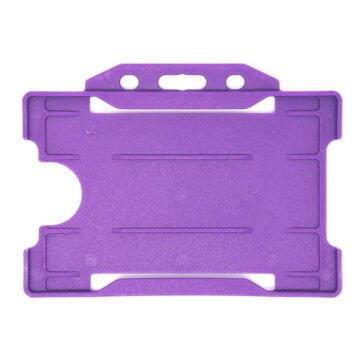 Purple ID Card Holder Single-Sided Rigid Plastic (Horizontal / Landscape)