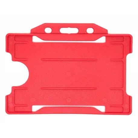 Red ID Card Holder Single-Sided Rigid Plastic (Horizontal / Landscape)