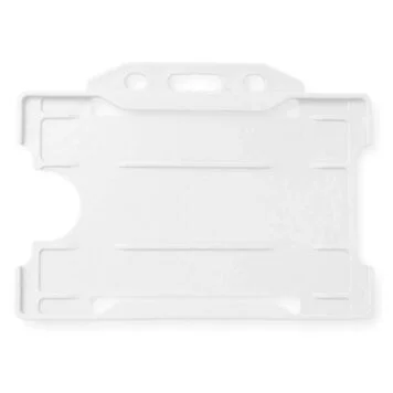 White ID Card Holder Single-Sided Rigid Plastic (Horizontal / Landscape)