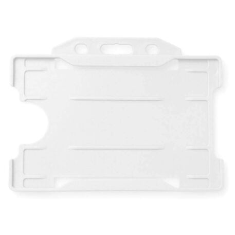 White ID Card Holder Single-Sided Rigid Plastic (Horizontal / Landscape)