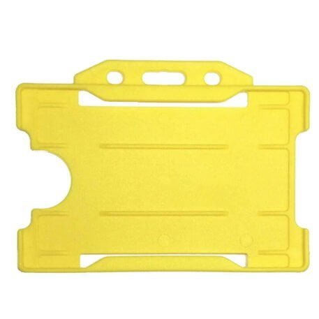 Yellow ID Card Holder Single-Sided Rigid Plastic (Horizontal / Landscape)