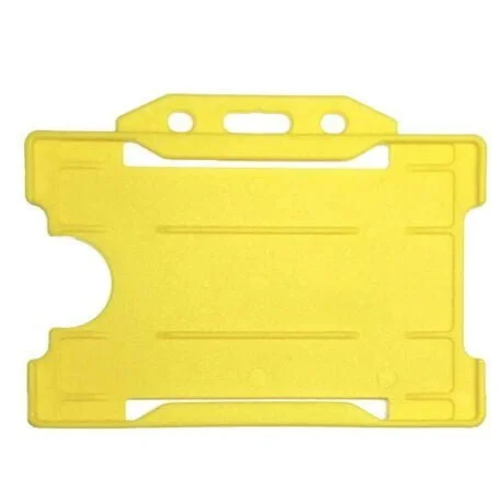 Yellow ID Card Holder Single-Sided Rigid Plastic (Horizontal / Landscape)