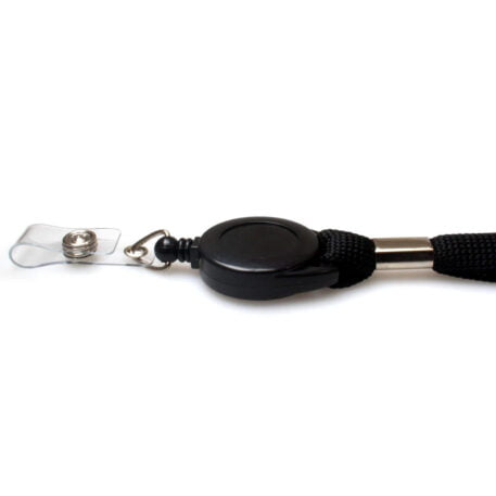 Black Retractable Lanyard with Badge Reel and Safety Breakaway 16mm