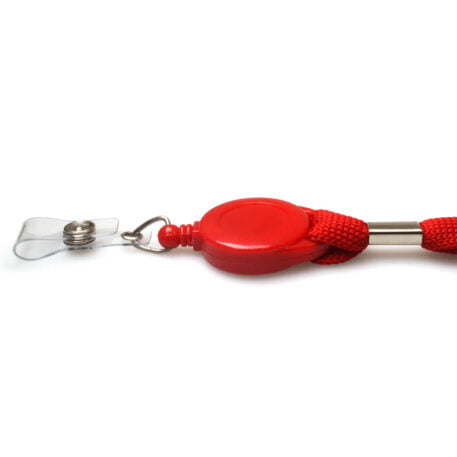 Red Retractable Lanyard with Badge Reel and Safety Breakaway 16mm